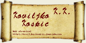 Koviljko Košpić vizit kartica